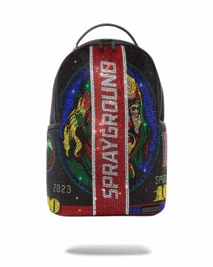 Multicolor Men's Sprayground Trinity Hundred Backpacks | RQZY64982