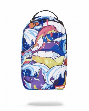 Multicolor Men's Sprayground Tsunami Lover Backpacks | HFPO25309