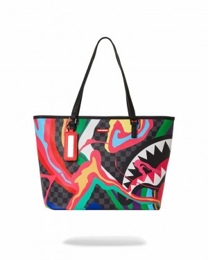 Multicolor Women's Sprayground Trippy Taffy Tote Bags | JVXM64039