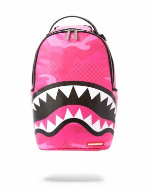 Pink Men's Sprayground Anime Camo Backpacks | ORXY46287