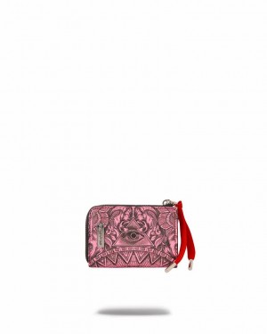 Pink Women's Sprayground Society Of Sharks Wallets | ROCI56970