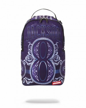 Purple Men's Sprayground Nfl Lamar Jackson Backpacks | JIXO07189