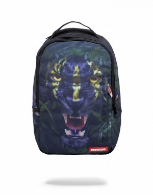 Purple Men's Sprayground Tribal Leopard Backpacks | PKLG38492