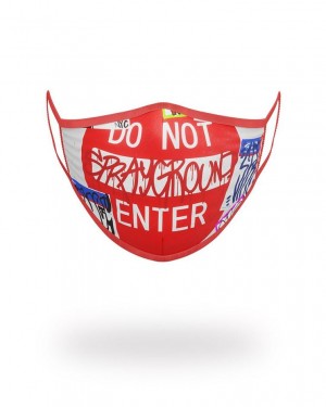 Red Men's Sprayground Do Not Enter Face Masks | VTWE68705