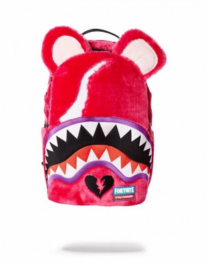 Red Men's Sprayground Fortnite Cuddle Shark Backpacks | ATQM80619