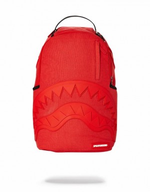 Red Men's Sprayground Ghost Rubber Shark Backpacks | KHPZ49501