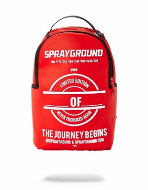 Red Men's Sprayground Label Backpacks | RTDS04957