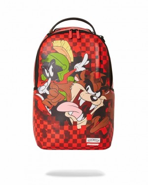 Red Men's Sprayground Looney Tunes Backpacks | AEDC65198