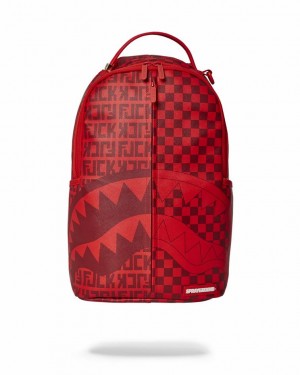 Red Men's Sprayground Veni Vidi Vici Backpacks | ETBW91846