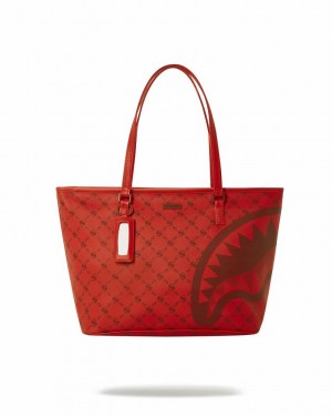 Red Women's Sprayground Moneygram Brick Tote Bags | SOFM13276