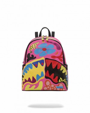 Red Women's Sprayground Psychedelic Voyage Savage | NHUD25497