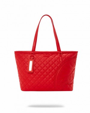 Red Women's Sprayground Red Riviera Tote Bags | MWIQ23690