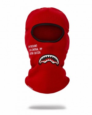 Red Women's Sprayground Shark Central Ski Mask | NBCK01274