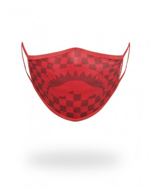 Red Women's Sprayground Sharks In Paris Face Masks | AUTL47802