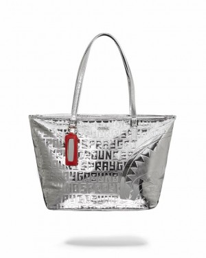 Sliver Women's Sprayground Future Titan Tote Bags | HBLU01547