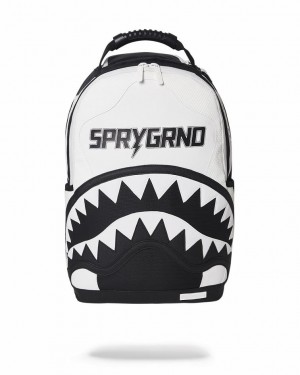 White Black Men's Sprayground Swerve Backpacks | APIU18539