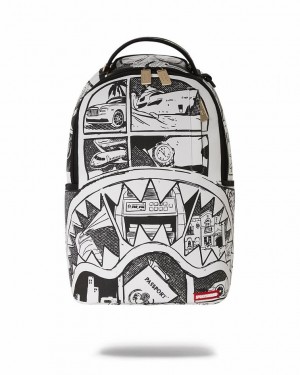 White Black Men's Sprayground The Good Life Backpacks | EZRF65372