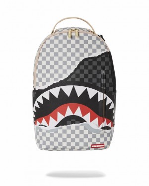 White Black Men's Sprayground Unstoppable Endeavors Backpacks | GKLY73561