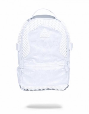 White Men's Sprayground Rubber Sypthon Backpacks | YTIB92560