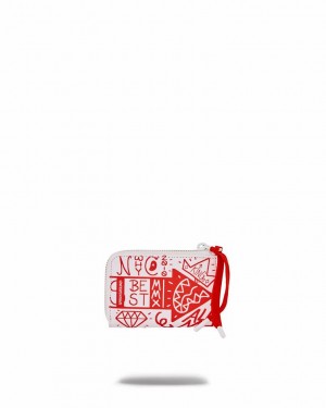 White Pink Women's Sprayground Danger Danger Wallets | FYMZ65482