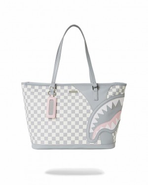 White Women's Sprayground Air To The Throne Jetset Tote Bags | FRPK29346