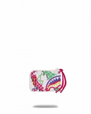 White Women's Sprayground Dreamy Technicolor Wallets | MHQJ51263