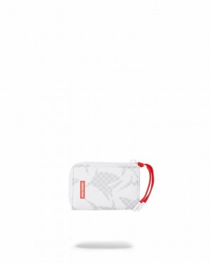 White Women's Sprayground Shark Check Wallets | RNWI17283