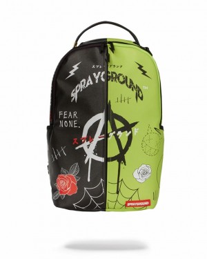 Yellow Black Men's Sprayground Party Time Backpacks | JLNT91504