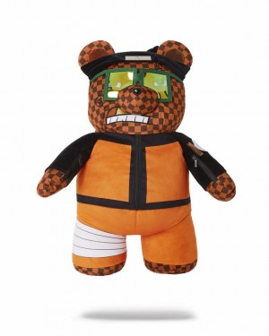 Yellow Men's Sprayground Teddy Bear Backpacks | RZVJ96351