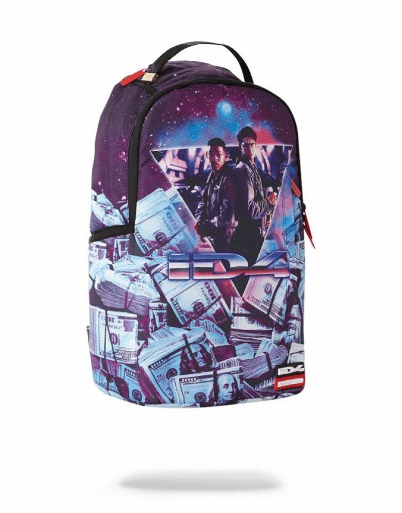 Black Blue Men's Sprayground Independence Day Money Backpacks | TWNZ52368