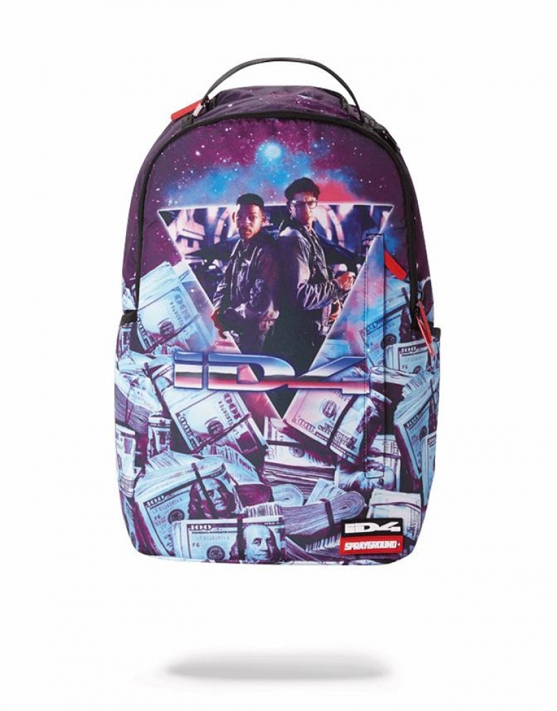 Black Blue Men\'s Sprayground Independence Day Money Backpacks | TWNZ52368