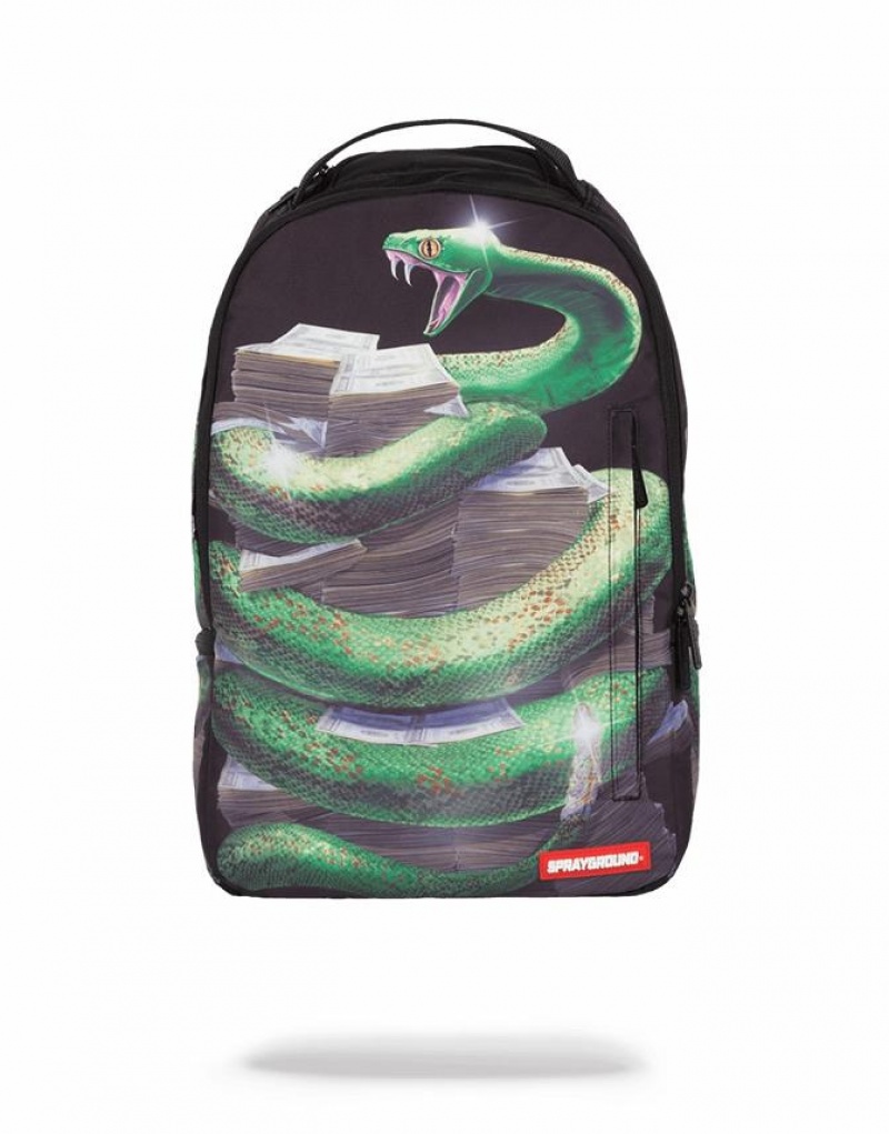 Black Blue Men\'s Sprayground Snake Stacks Backpacks | JKBC54037