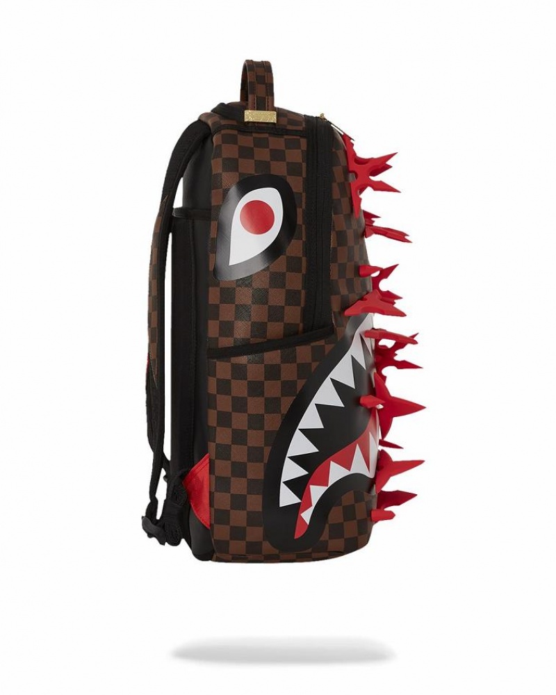 Black Brown Men's Sprayground Real 3d Ninja Backpacks | IHBK93701