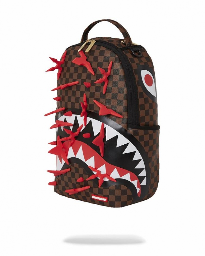 Black Brown Men's Sprayground Real 3d Ninja Backpacks | IHBK93701