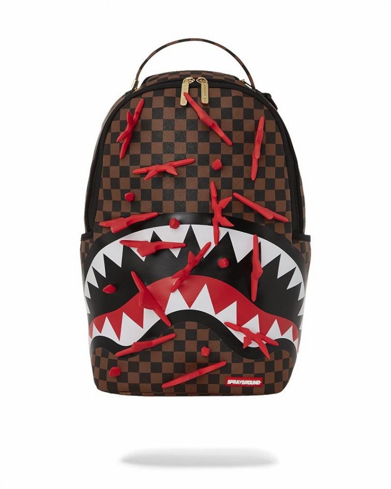 Black Brown Men\'s Sprayground Real 3d Ninja Backpacks | IHBK93701