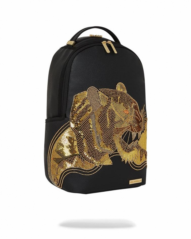 Black Gold Men's Sprayground A.I.8 African Intelligence Backpacks | EBTA31452