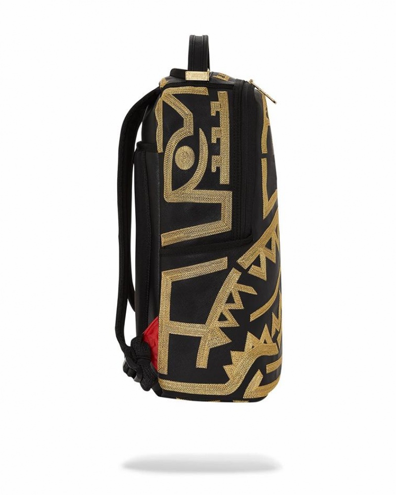 Black Gold Men's Sprayground A.I.8 African Intelligence Backpacks | SZAT26918