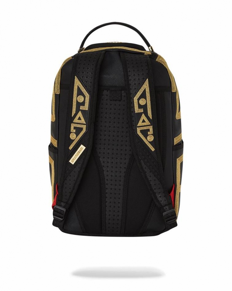 Black Gold Men's Sprayground A.I.8 African Intelligence Backpacks | SZAT26918