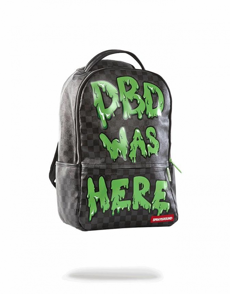 Black Green Men's Sprayground Slime Dbd Was Here Backpacks | NFSV65172