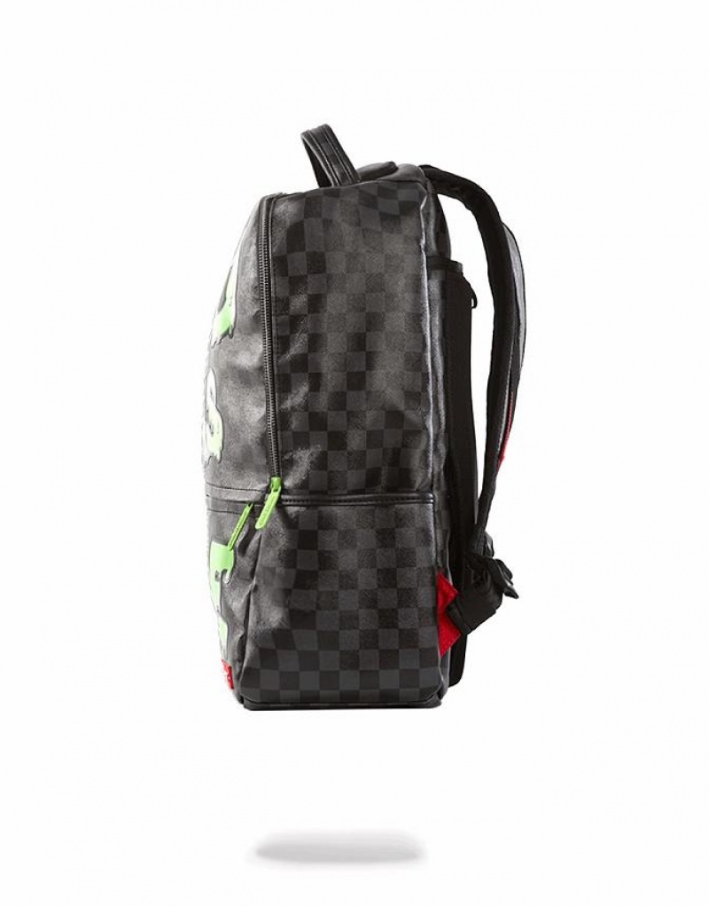 Black Green Men's Sprayground Slime Dbd Was Here Backpacks | NFSV65172