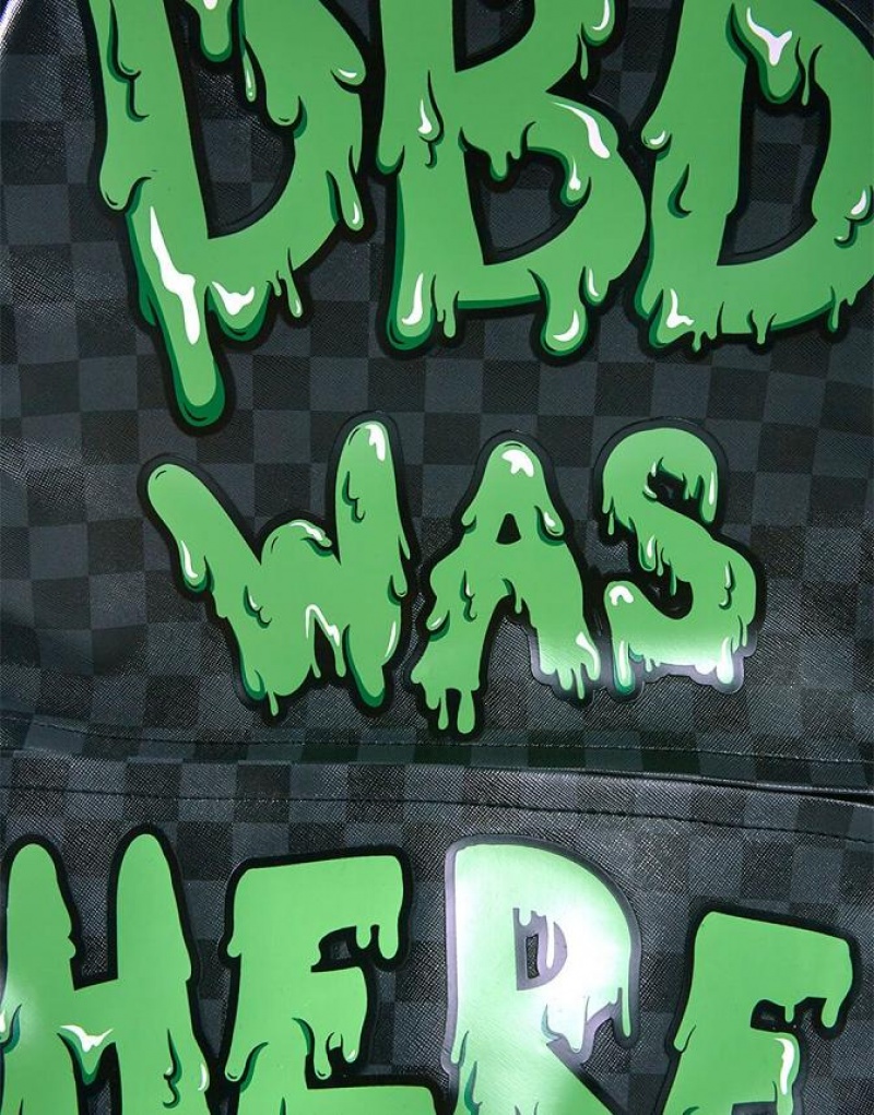 Black Green Men's Sprayground Slime Dbd Was Here Backpacks | NFSV65172