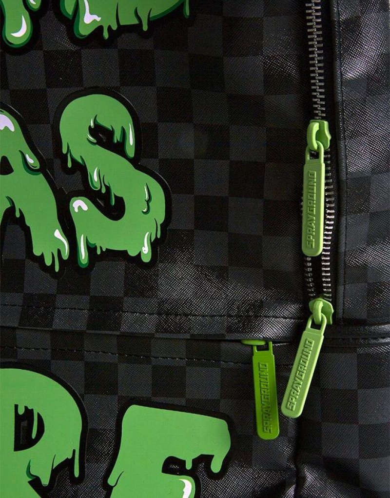 Black Green Men's Sprayground Slime Dbd Was Here Backpacks | NFSV65172