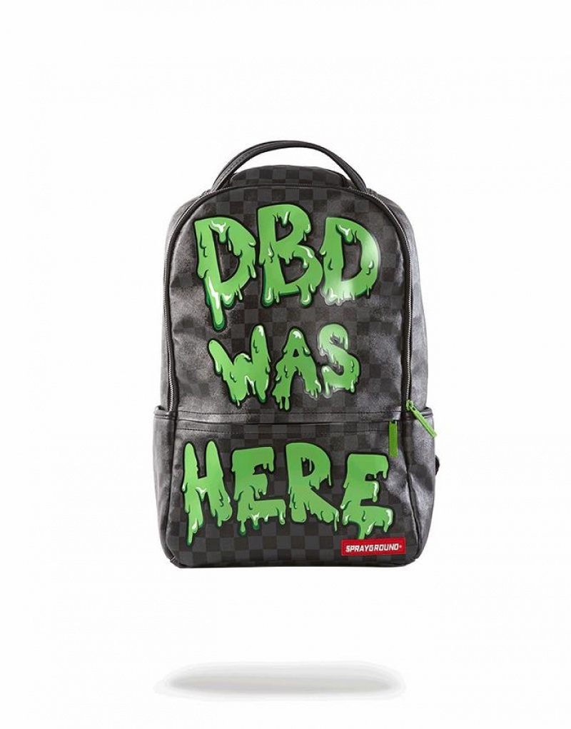 Black Green Men\'s Sprayground Slime Dbd Was Here Backpacks | NFSV65172