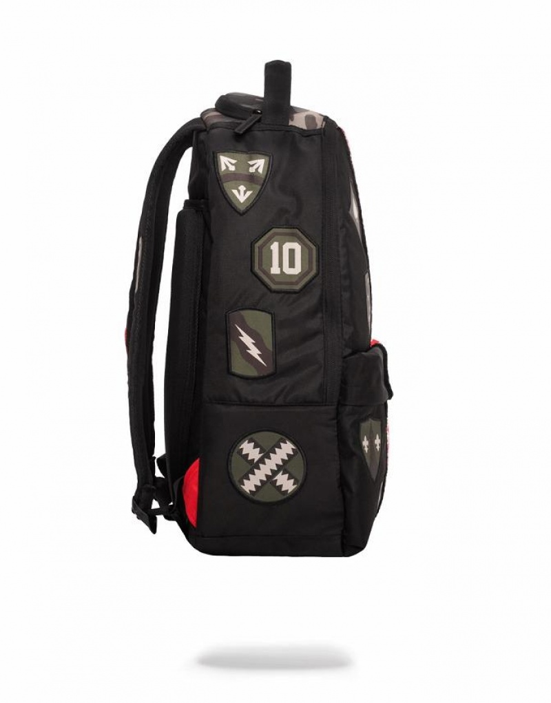 Black Green Men's Sprayground Split Camo Backpacks | MJUV84906