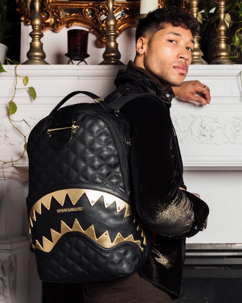 Black Men's Sprayground 24k Geneva Backpacks | XURJ48067