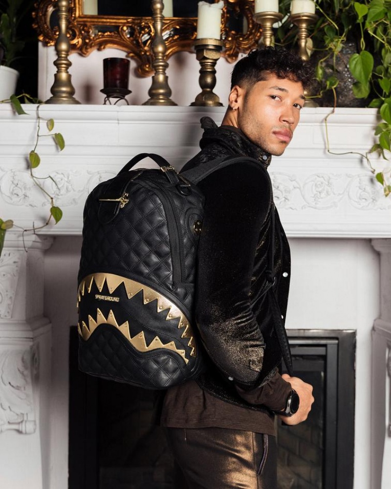 Black Men's Sprayground 24k Geneva Backpacks | XURJ48067