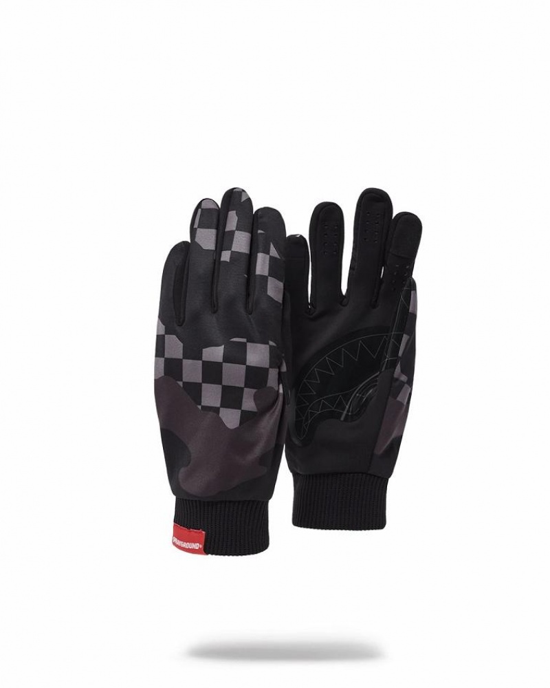 Black Men's Sprayground 3am Never Sleep Gloves | KHUN24371