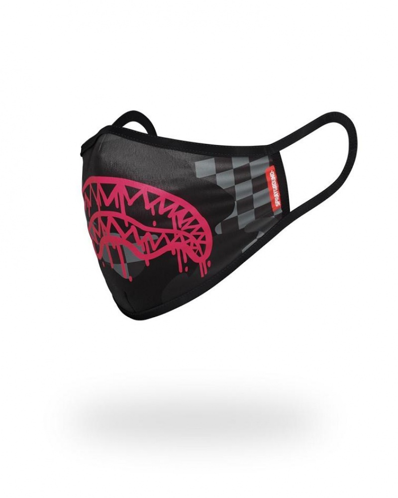 Black Men's Sprayground 3am Shark Face Masks | LBOJ04697