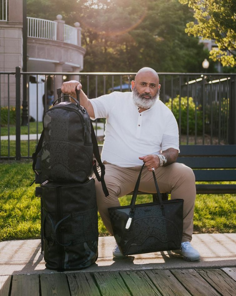 Black Men's Sprayground 3am The Trilogy Backpacks | JCPO93547