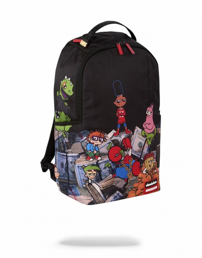 Black Men's Sprayground 90's Nick Backpacks | XFEM19274